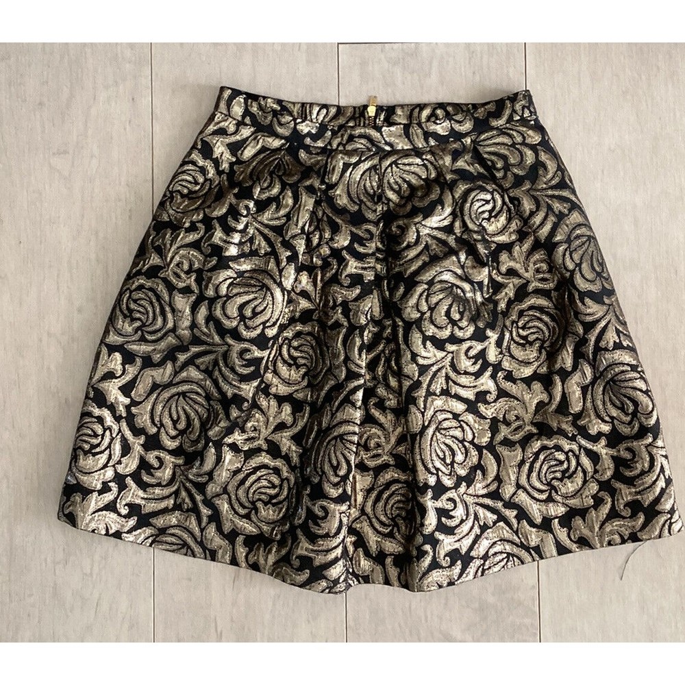 David Charles skirt black gold girls 10 12 yrs cotton metalic brocade arabesque